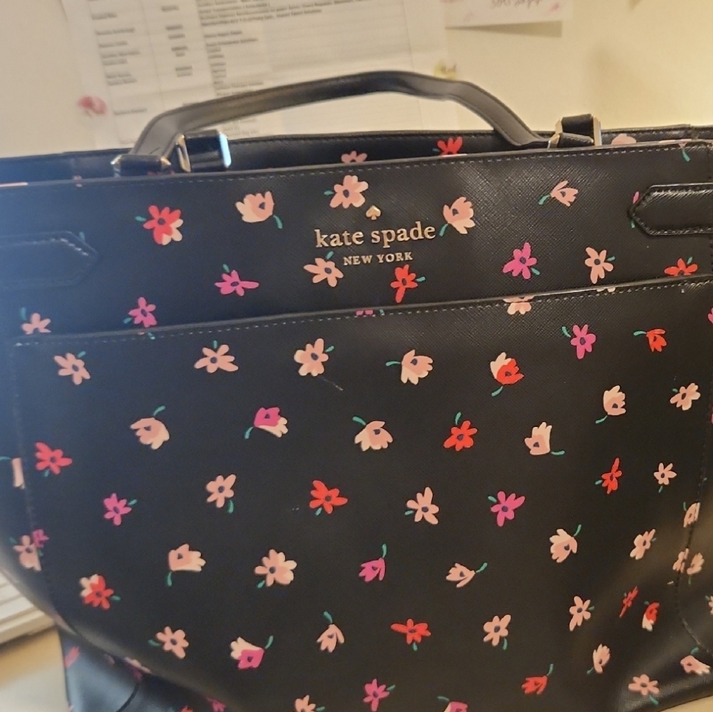 kate spade Black Floral Print Tote
